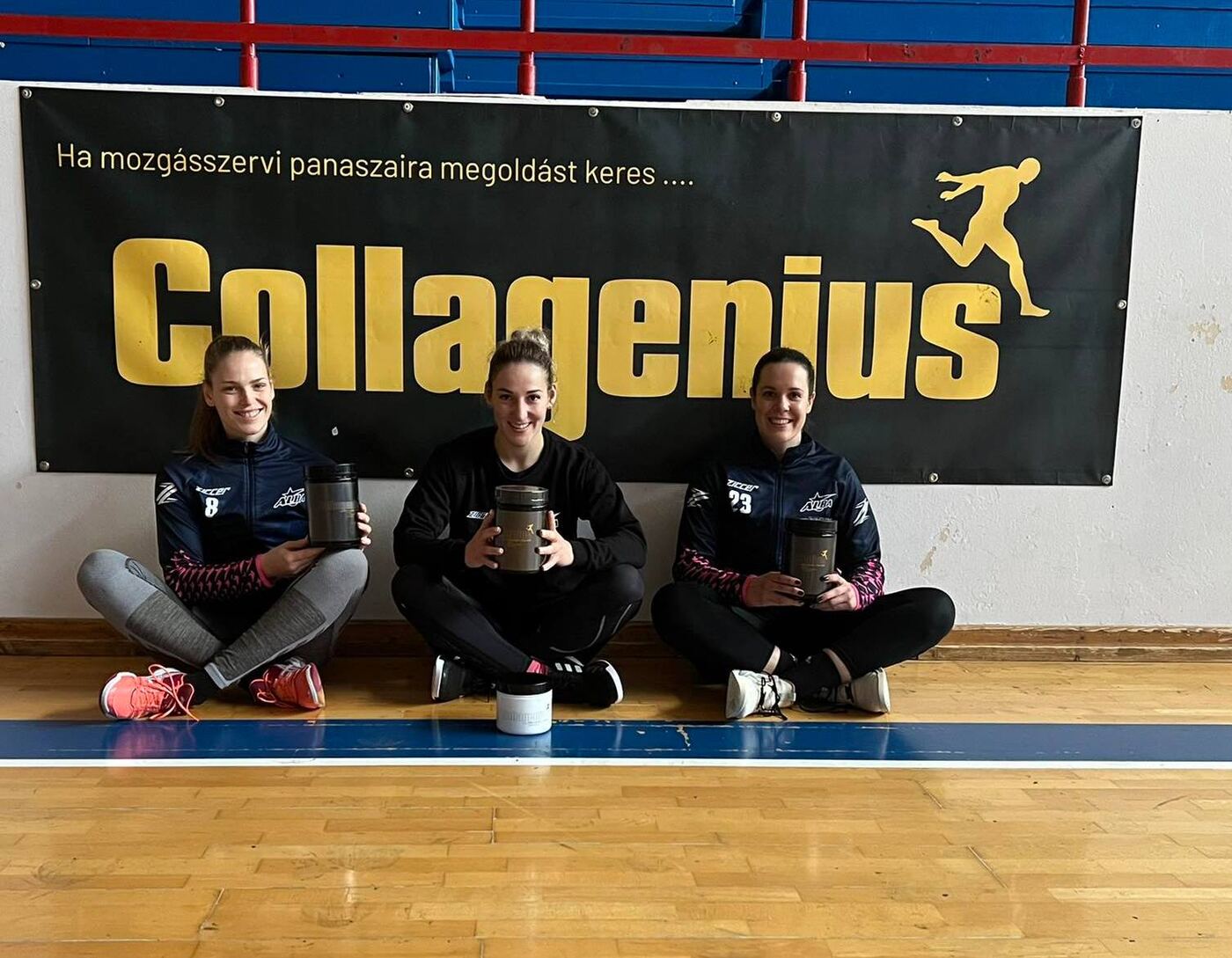 Sportolók Collagenius molinó előtt